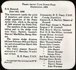 Image of Names of All Men on S.S. Roosevelt [North Pole Expedition]